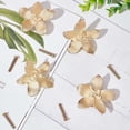 thumbnail image 4 of 4 pomos de cajón con diseño de flores doradas de aleación de zinc, con diseño creativo de pétalos para armarios de cocina, muebles, armarios, cajones y tiradores con tornillo de hierro., 4 of 6