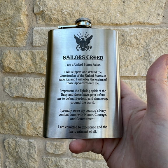 8oz Sailors Creed Flask L1