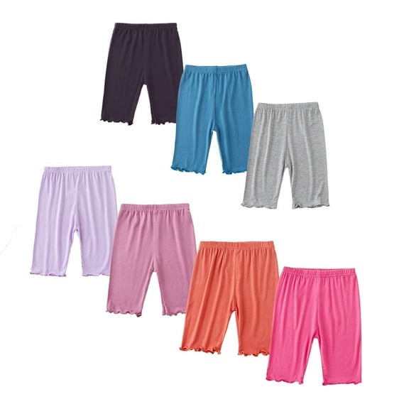HuaAngel Girls Bike Shorts 7 Packs Modal Athletic Shorts Breathable Stretch Comfort for Running, Dance