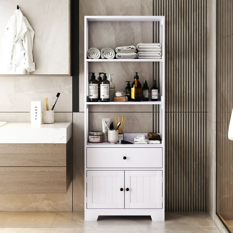 Ktaoxn 72 Kitchen Pantry Cabinet with Doors and Shelves and Single Drawer  Double Door Storage Cabinet, White - ktaxon