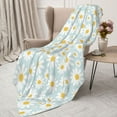 thumbnail image 3 of Disketp Daisies Flowers Cozy Flannel Fleece Throw Blanket: Has a velvety texture for All Seasons - Perfect for Women, Men, & Kids"80"x60", 3 of 6