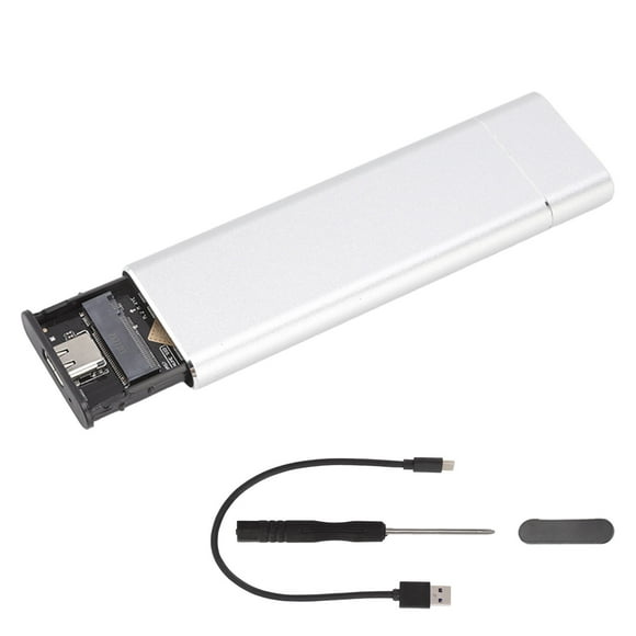 ZOUSSIQI M.2 NVMe SSD Enclosure Aluminum USB3.1 to NVMe PCIe M Key Type C Interface Silver SSD External Chassis EL225#54202