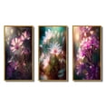 thumbnail image 2 of Designart "Fairy Daisy Wonderland Close-up III" Daisy Framed Wall Art Set Of 3 - Pink Traditional Frame Canvas Set For Living Room Decor, 2 of 6