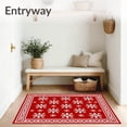 thumbnail image 3 of ODIKA 3'x5' Machine Washable Non-Slip Area Rug, Nordic Hearth Seasonal Decoration High Traffic Rug, Red, 507717, 3 of 5
