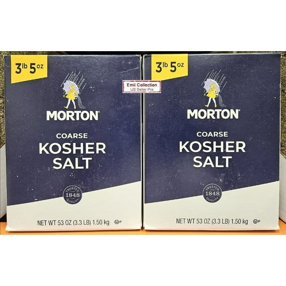 Morton Coarse Kosher Salt 53oz 1.5kg (2 Boxes)