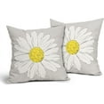 thumbnail image 2 of Daisy Flower Gray Pillow Covers 20x20 Inch White Petal Floral Bloom Decorative Pillow Cases Spring Summer Seasonal Square Cushion Covers Farmhouse Home Decor for Porch Couch Outdoor Set of 2, 2 of 6