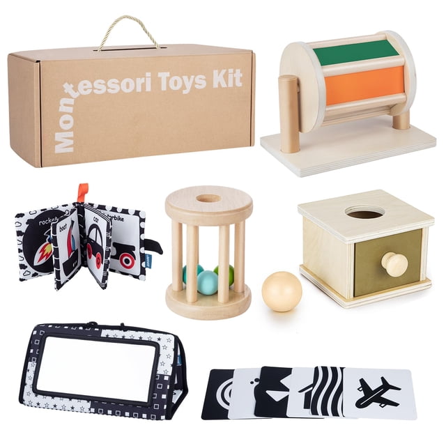 Juego de juguetes para aprendizaje temprano Starrykids de 0 a 6 meses con 6 juguetes