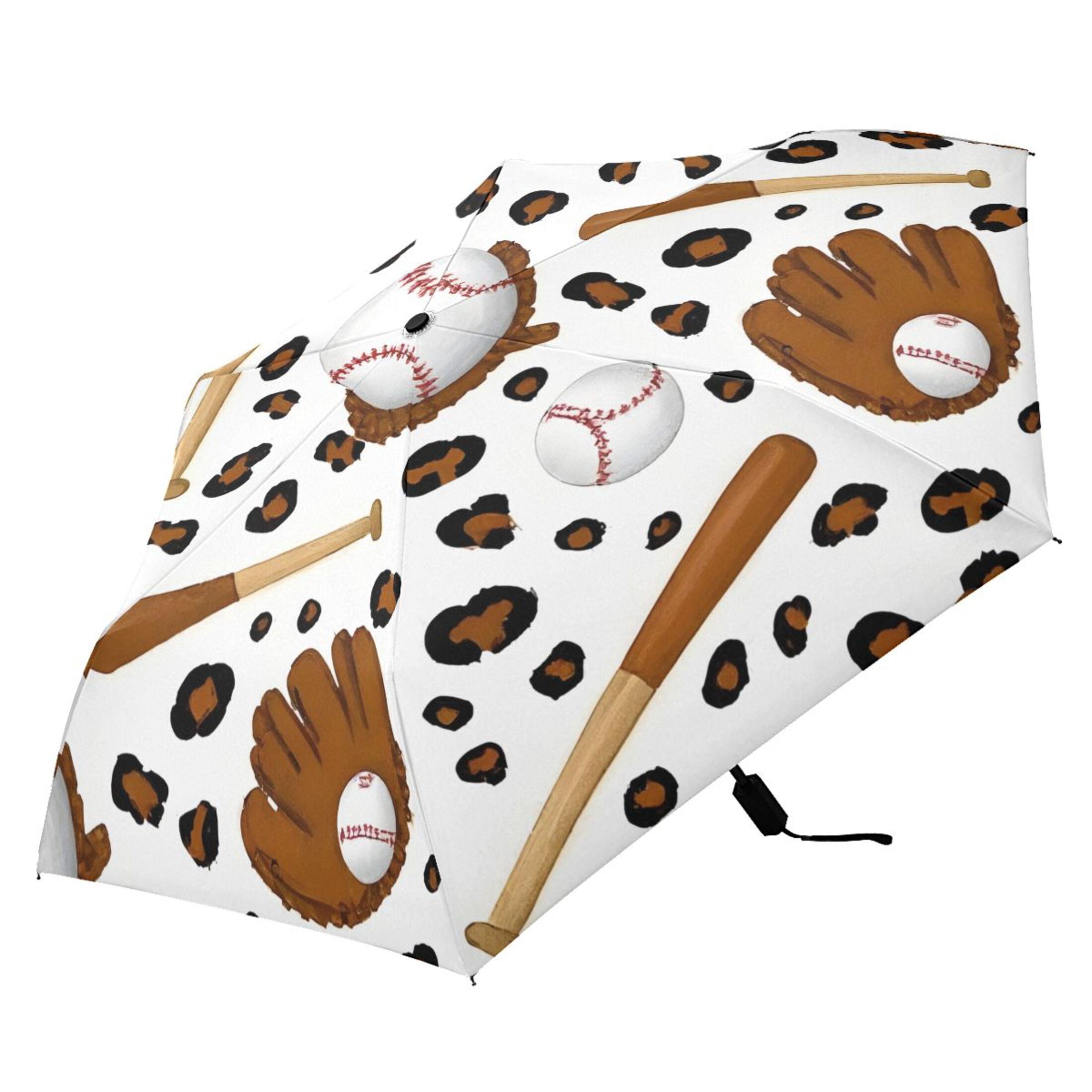 ALAZA Cool Baseball UPF 50+ Compact Folding Umbrella for Rain Travel Umbrella Packable