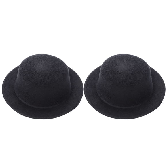 2 unids Mini Tops Sombreros Sujetadores DIY BILLYCOCK DICER DICER HOMBURG Material Handmade Handpins