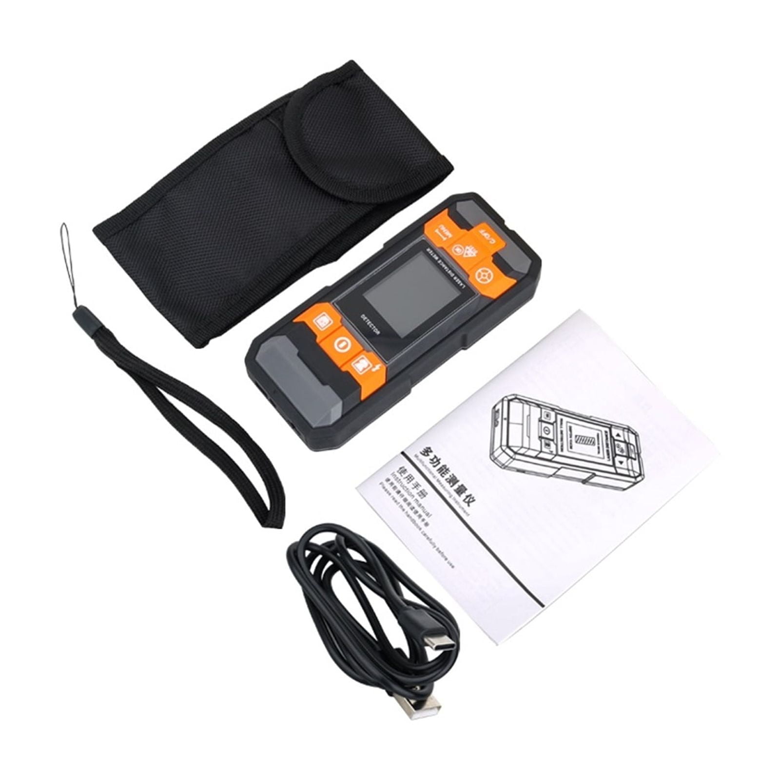 Digital Distance Meter Stud Finder AC Wire Tracker Wall Scanner Wood Moisture Meter Rangefinder Tape Metal Detector ,Accurate and Quick - 210D