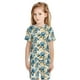 thumbnail image 4 of Balery Vintage Blue Flowers Conjunto de Pijama Infantil de Manga Corta con Estampado – Ropa de Dormir de Algodón Suave-Medium, 4 of 4