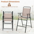 thumbnail image 3 of Gymax Outdoor Folding Bar Chair Set of 2 Patio Dining Chairs w/ Breathable Fabric, 3 of 9