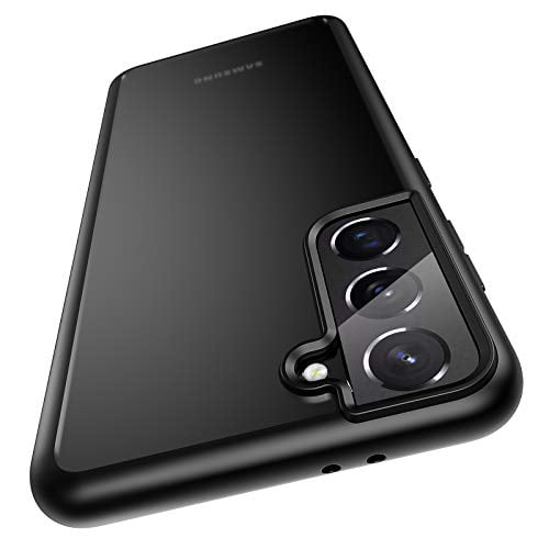Meifigno Compatible for Samsung Galaxy S21 Case, [Translucent & Silky Touch][ Grade Drop Tested] Matte Hard PC with Soft Silicone Edge, Phone Case for Galaxy S21 5G 6.2 Inch, Black