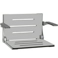 thumbnail image 1 of seachrome silhouette comfort folding shower bench seat with arms, grey seat with silver frame (shafar-185155-pgs-s-sl-sl), 1 of 7