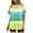Yellow, variant on Nrmvnmi Women's Striped Two-Piece Outfits Summer Casual Gradient Print Crewneck Short Sleeve Oversized T Shirt Biker Shorts Sets Lounge Workout Tracksuits Blue MMothers Day Gifts