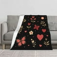 thumbnail image 2 of Durable Soft Flannel Blanket with Floral & Butterfly Design Cozy for Sofa Travel Bed & Chair - Perfect for Warmth & Style, 2 of 7