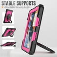 thumbnail image 5 of TECH CIRCLE Rugged Case for Apple (10.2-Inch) iPad Tablet (iPad 9th/8th/7th Gen) - Drop Proof Protective Kickstand Case Portable Handle Sturdy Cover with [Screen Protector], Black+Rose, 5 of 8