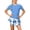 Sky Blue, variant on Conairie Girls Swimsuit Set Two Piece Floral Print Short Sleeve Rash Guard Kids Swim Skirt Bathing Suit Breathable Outdoor Beach Swimwear Summer Sky Blue 7-8 Y