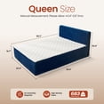thumbnail image 3 of Ovios Queen Size All-in-One Floor Bed in a Box, 16.7" Upholstered Compressed Foam Mattress with Headboard, No Assembly Required, Blue, 3 of 8