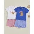 thumbnail image 3 of BemeyourBBs Baby Boys Patriotic Outfits Dog Embroidery T-Shirt and Elastic Shorts, 3 of 9