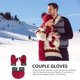 thumbnail image 4 of Pareja Amantes Invierno Espesar Guante Cálido Novios Regalo De Navidad Parejas Mitones 3 Piezas Guantes, Rojo, 4 of 5