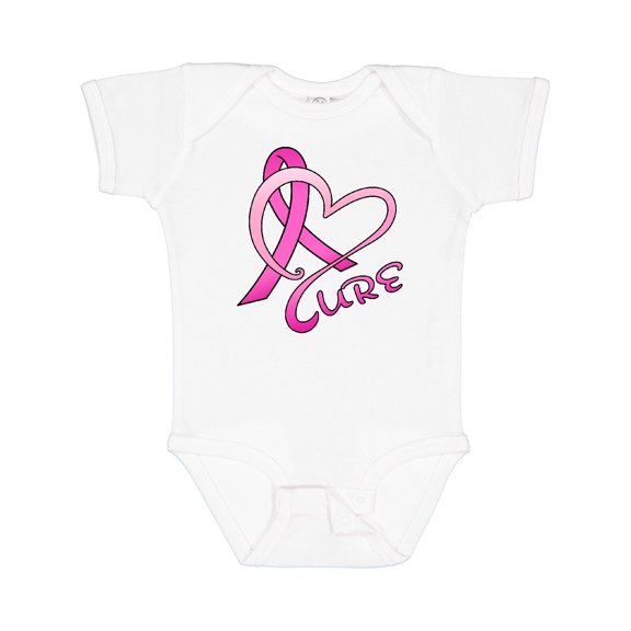 Inktastic Cure- Breast Cancer Awareness pink ribbon Boys or Girls Baby Bodysuit