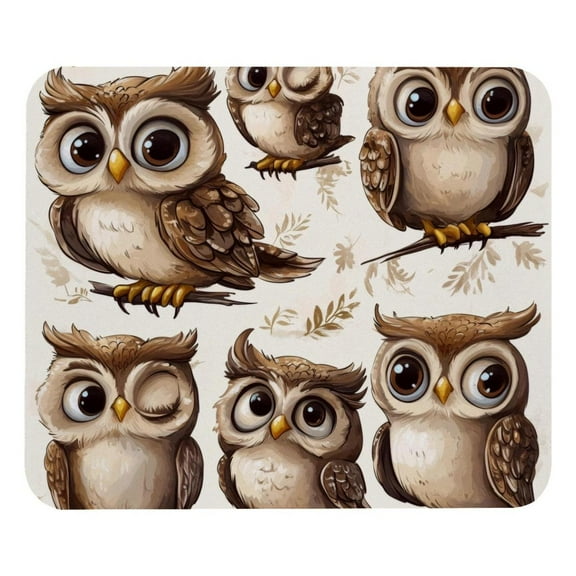 PhooArto Comfortable Mouse Pad Cartoon Owls Patterns Desktop Mousepad , 21 x 25 cm Mouse Mat, Non-Slip Rubber Base, Improves Speed and Precision