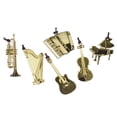 thumbnail image 1 of SHISUYAN 6Pcs Music Bookmarks with Instrument Shape in Golden Brass for Students, 1 of 9