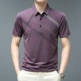 thumbnail image 4 of Men's Ice Lapel Breathable Diagonal Striped T-shirt, 4 of 6