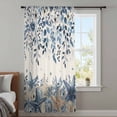 thumbnail image 3 of Blue Coastal Starfish Sheer Curtains 54 Inches Long, Beach Nautical Shell Eucalyptus Rustic Light Filering Curtains, Breathable Simi Curtain Privacy Drapes for Kitchen Bathroom Small Window Treatment, 3 of 9