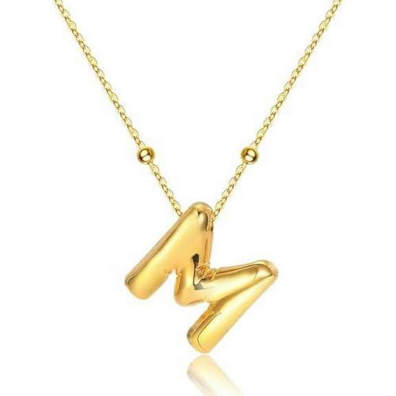 Balloon Initial Necklaces for Women Bubble Letter Necklace Gold Chain Pendant Alphabet Necklaces Dainty Letter Name Jewelry Gifts