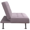 thumbnail image 6 of Rosebery Kids Tufted Futon, Convertible Sleeper Sofa in Lilac and Chrome, 6 of 14