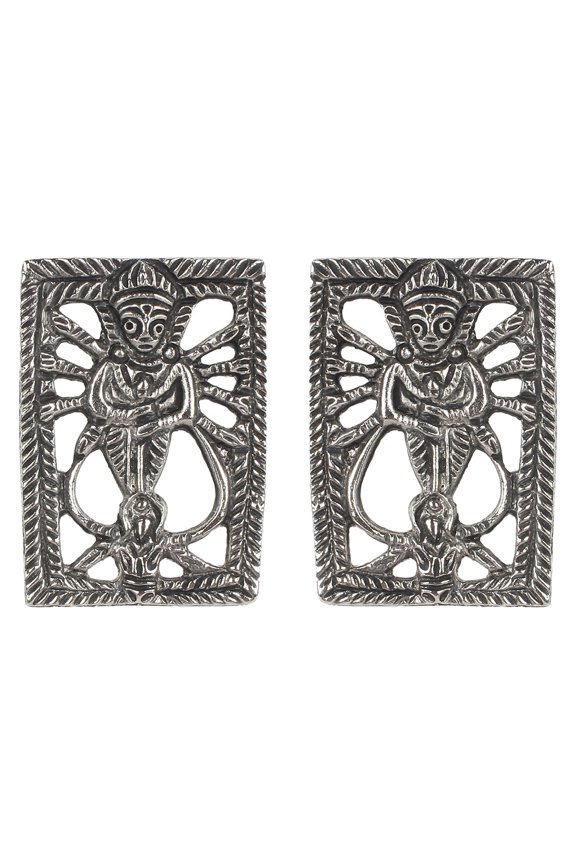 Oxidized Silver Bollywood Traditional Indian Bohemian Boho Vintage Antique Ethnic Gypsy Tribal Afgani jewelry Earrings for Women