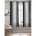 thumbnail image 2 of Black Gray Ombre Curtains 72 Inch Length, Sheer Curtains for Bedroom Living Room Window Vintage Country Wooden Rod Pocket Voile Drapes Kitchen Curtains Small Half Window 52"x72" 2 Panels, 2 of 6