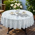 thumbnail image 4 of Pioneer Flower Floral Print Pattern Round Tablecloth 60 X 60 Inch, Wrinkle Resistant Wipeable Table Cloth for Kitchen Dining Picnic Patio Party, 4 of 6