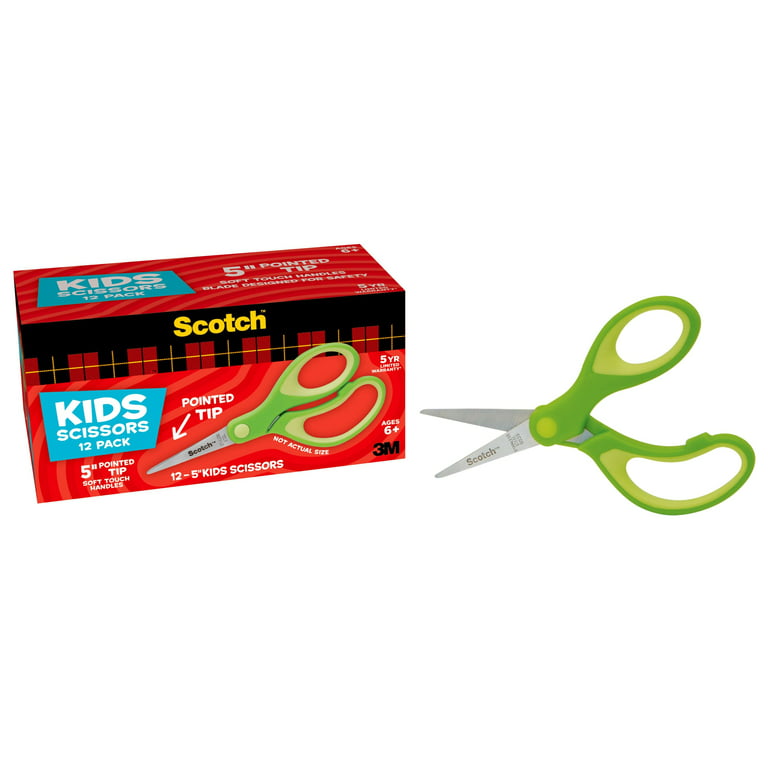 Kids Scissors Classroom Set 12 Pack of Scissors 5 Inch Blunt Tip Kids  Safety, Bulk Pack of Scissors Perfect for School & Craft Projects (12 Pack)