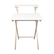 Casual Home Solid Wood 2-tier Folding Laptop Working Desk