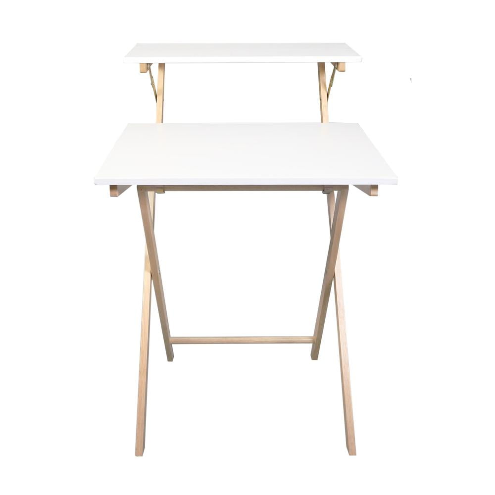 Casual Home Solid Wood 2-tier Folding Laptop Working Desk