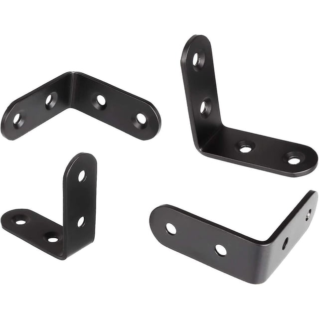 Soportes de esquina de acero inoxidable en ángulo recto - Soportes de fijación de esquina en forma de L de metal de 90 grados para estantes Junta de madera (8 piezas) LingWen 8390605783968