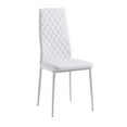 thumbnail image 2 of LHYY Modern Dining Chair Fireproof Leather Sprayed Metal Pipe Diamond Grid Pattern Restaurant Home Conference Chair Set (4 packs) white, 2 of 9