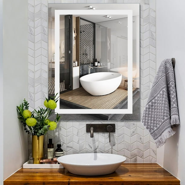 Smart Led Bathroom Mirror Single Key Mode Wall Mounted Vanity Dimmable Touch Switch Control Rectangular Vertical Version High Definition Silver Anti Fog Light Com - Definition Bathroom Sink Smart Led Bathroom Mirror Single Key Mode Wall Mounted Vanity Dimmable Touch Switch Control Rectangular Vertical Version High Definition Silver Anti Fog Light Com - Definition Bathroom Sink