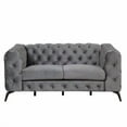 thumbnail image 4 of Modern 3-Piece Sofa Sets with Sturdy Metal Legs,Velvet Upholstered Couches Sets Including Three Seat Sofa, Loveseat and Single Chair for Living Room Furniture Set,Gray, 4 of 7