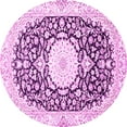 thumbnail image 1 of Ahgly Company Indoor Round Medallion Pink Traditional Area Rugs, 4' Round, 1 of 4