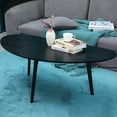 thumbnail image 2 of Oval Coffee Table for Small Space , Simple Modern Center Table with OAK Wood LegsH, 2 of 16