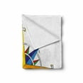 thumbnail image 2 of Compass Soft Flannel Fleece Blanket, Colorful Vivid Design Windrose Marine Life Theme Sailing Journey Directions, Cozy Plush for Indoor and Outdoor Use, 60" x 80", Yellow Night Blue, by Ambesonne, 2 of 6