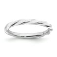 thumbnail image 1 of Solid 925 Sterling Silver Stackable Twisted White Enameled Ring Eternity Band Size 10, 1 of 6