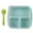 Green, variant on Japceit 3-Compartment Bento Box, Wheat Straw Snack Container with Fork Set, Reusable Lunch Box for Meal Prep, Office, Travel, Eco-Friendly Food Storage Solution