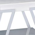 thumbnail image 2 of Tius 26 Inch Side End Table, Open Shelf, Chrome, High Gloss White Finish, 2 of 6