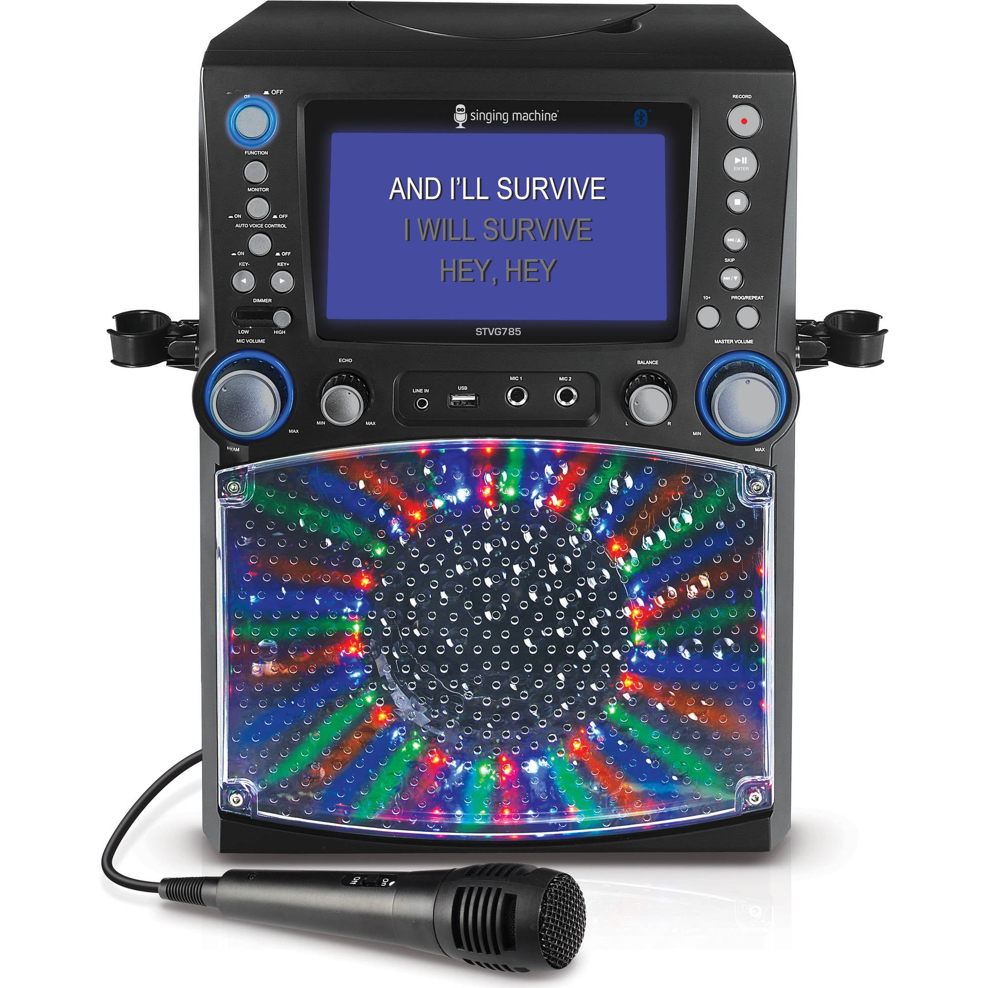 Singing Machine Bluetooth Karaoke System Color Monitor Lyrics Light