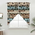 thumbnail image 2 of Swag Valance Curtains for Windows, Brown Green Paw Print Light Filtering Kitchen Curtains, Vintage Farmhouse Rustic Wooden Grain Window Treatment Valances for Living Room, 28x36 - 2 PCS, 2 of 9